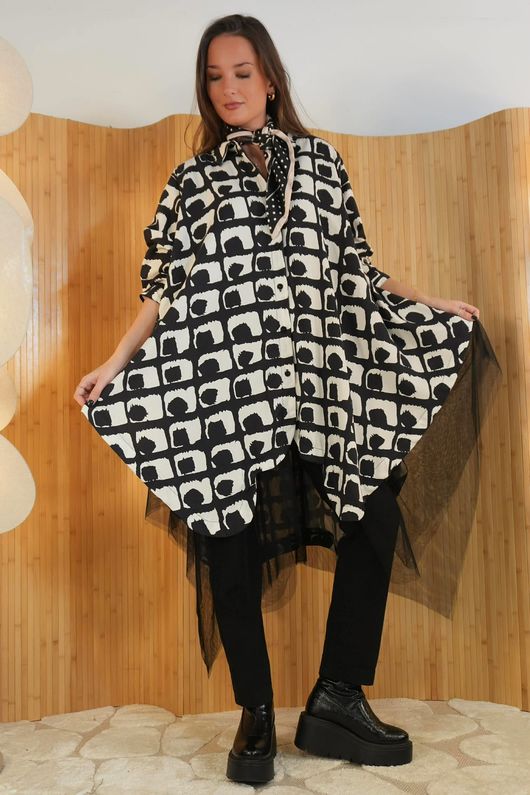 Riley Tulle & Shirt Dress Mono